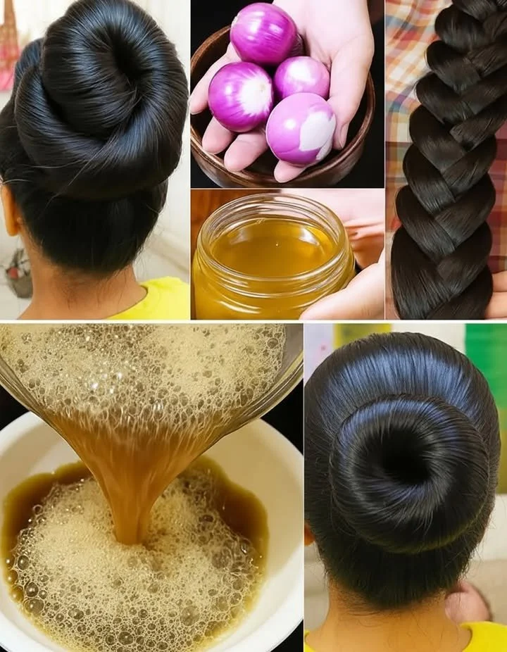 Préparation d'une huile capillaire à l'oignon pour la pousse des cheveux